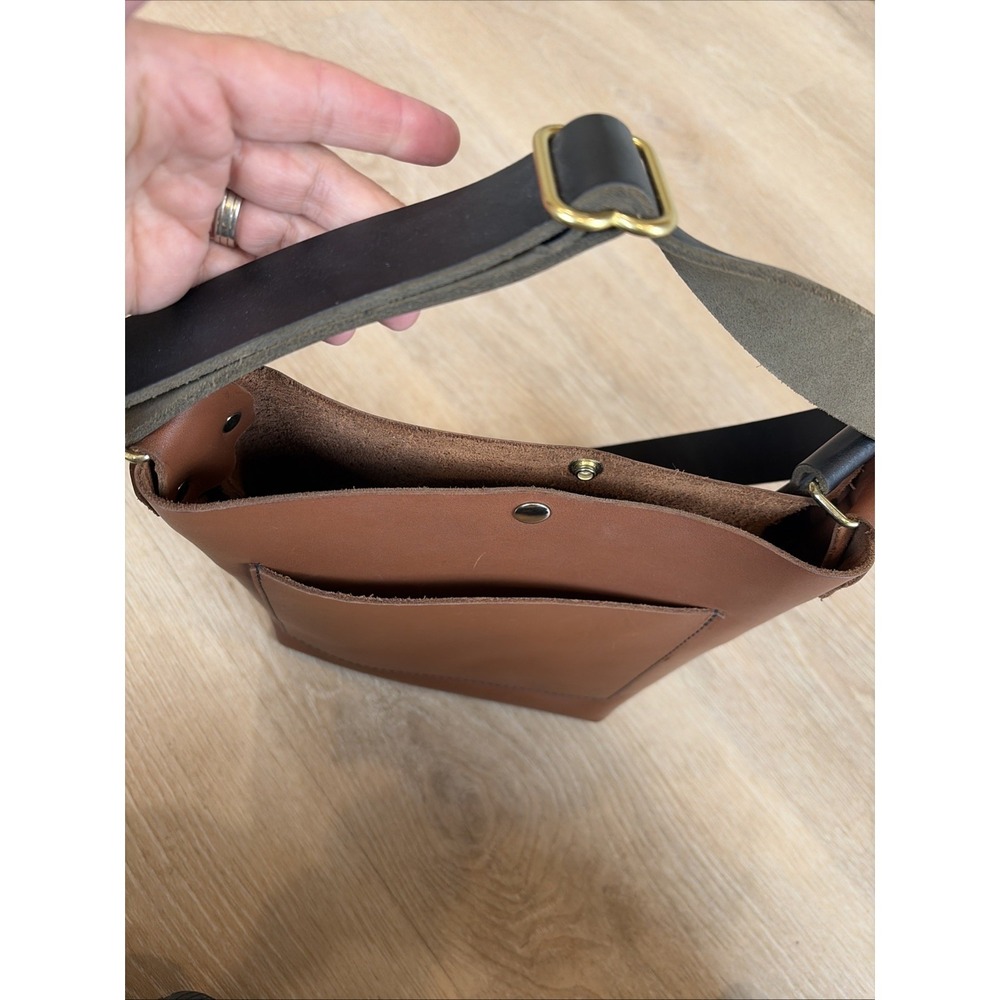 Moss Bags Parker Crossbody Bag Brown Leather Minimalist USA MSRP $145 - Picture 7 of 16